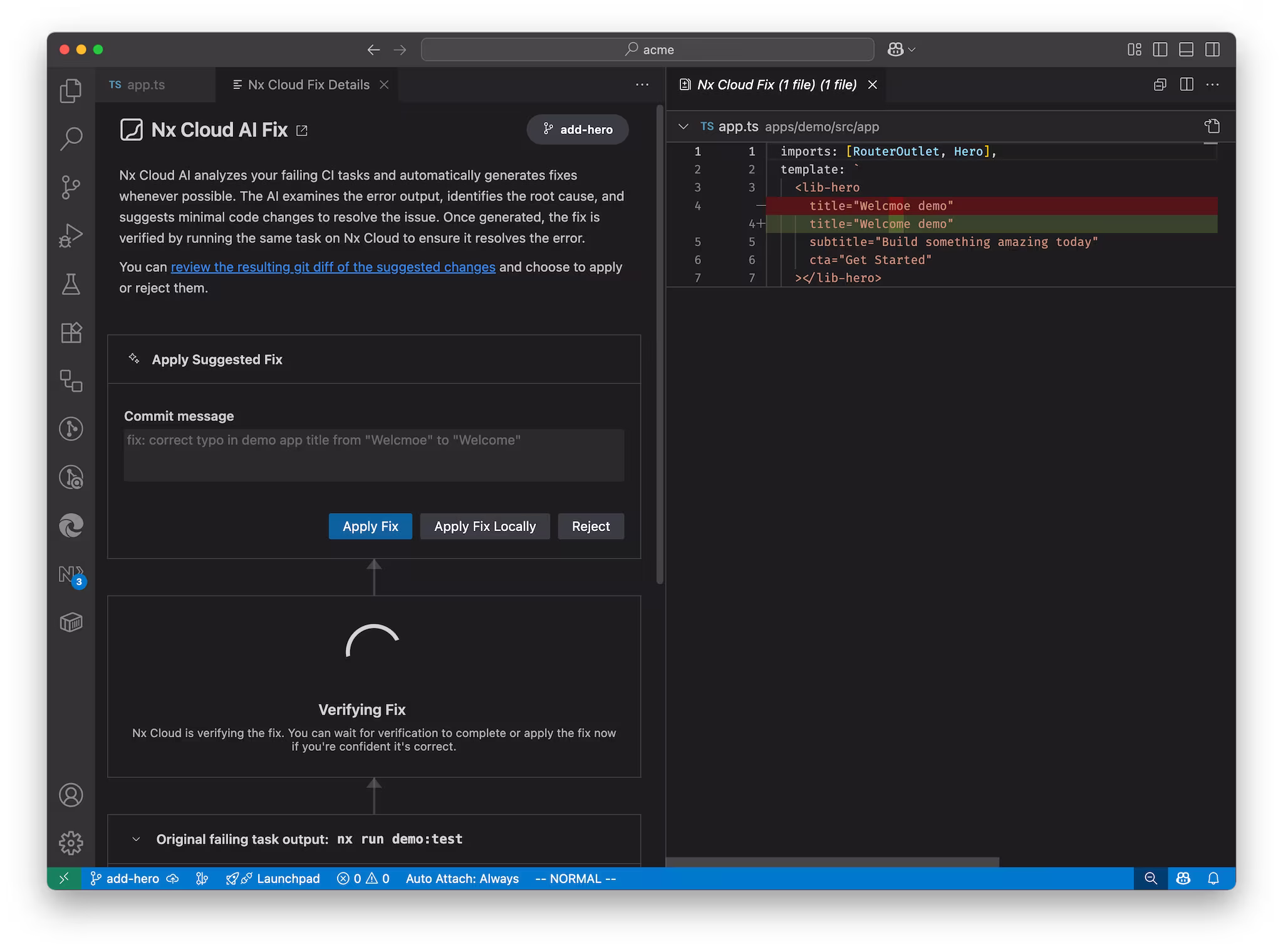 Suggestion to fix the typo in the editor